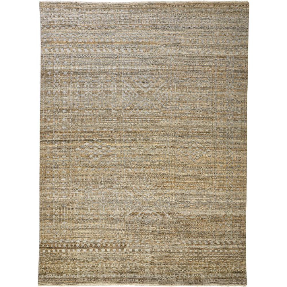 Payton Abstract Tribal Rug, Golden Brown/Gray, 2ft x 3ft Accent Rug, 9806496FBRNGRYP00