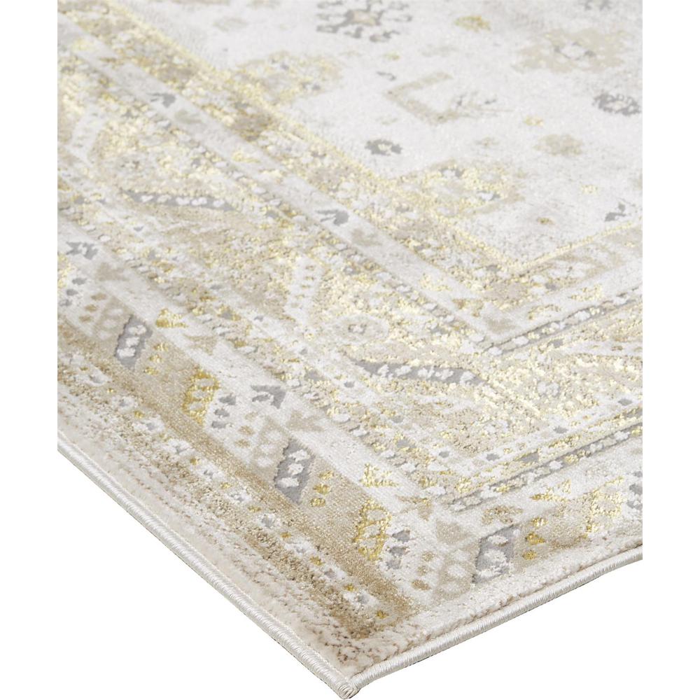 Aura Vintage Style Medallion Rug, Gold/Ivory, 1ft-8in x 2ft-10in Accent Rug, AUR3738FGLDIVYP18
