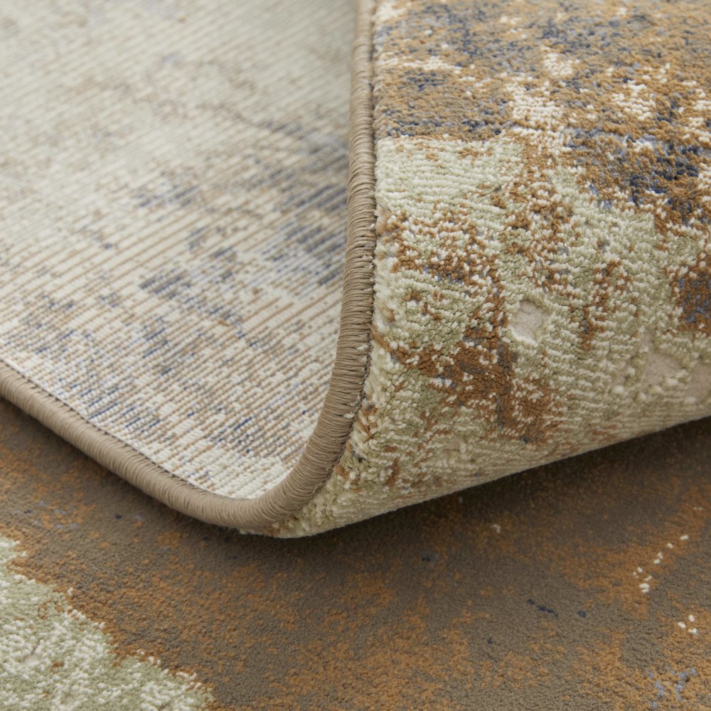 Clio Modern Abstract, Brown/Blue/Ivory, 12' x 15' Area Rug