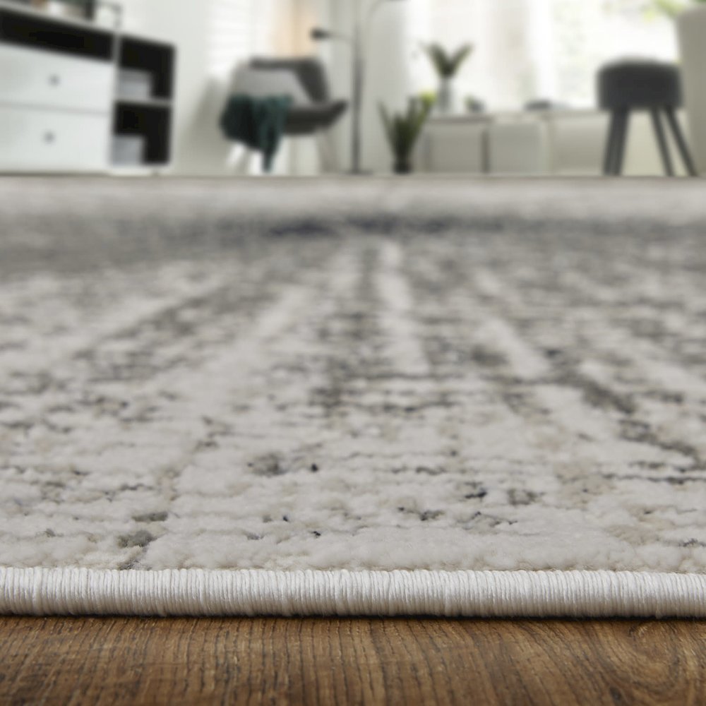 Micah Modern Abstract, Ivory/Gray/Blue, 10' x 13'-2" Area Rug