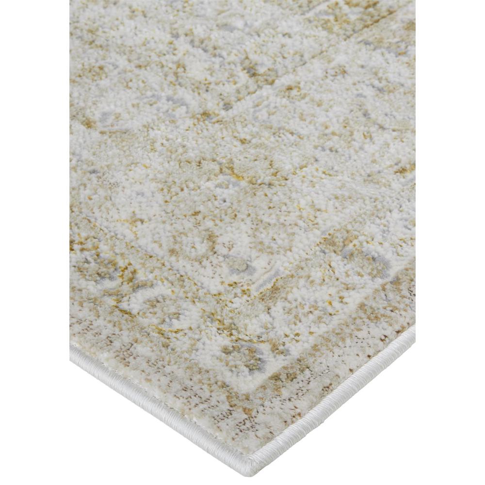Aura Modern Ornamental Rug, Beige/Gold, 6ft - 7in x 9ft - 6in Area Rug, AUR3734FBRNGLDF05