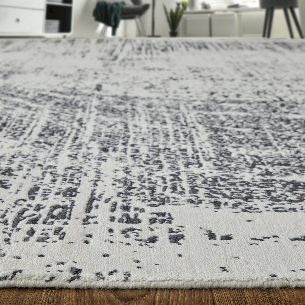 Coda Modern Abstract, Black/White, 8' x 10' Area Rug