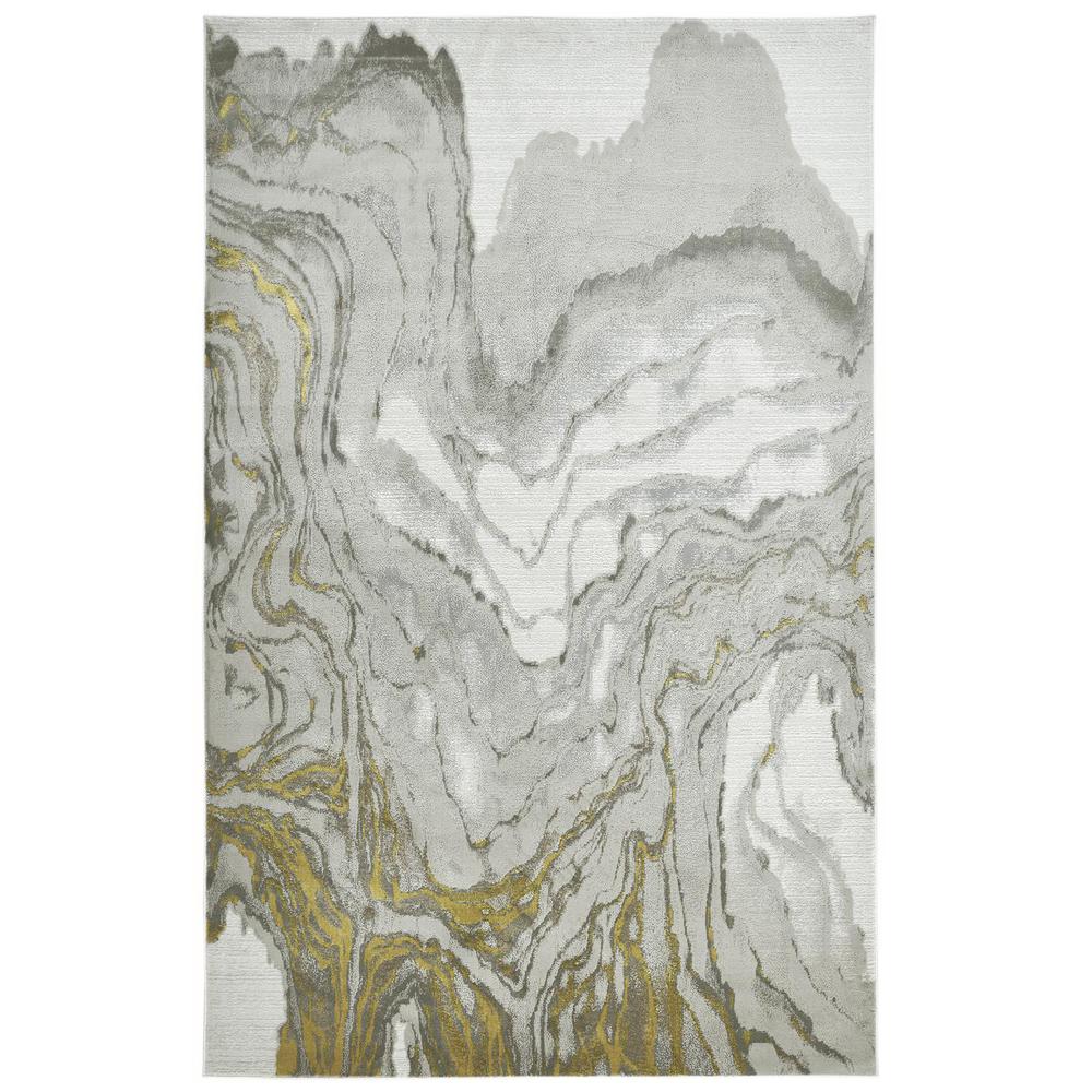 Waldor Absrtract Marble Print Rug, Goldenrod/Ivory, 10ft x 13ft - 2in Area Rug, 7353602FIVY000H13