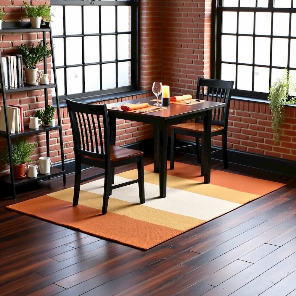 Solid Wood 5 Piece Dining Table Set in Black & Cherry for 4 People