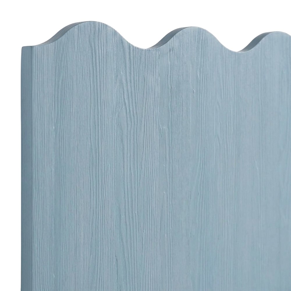 Engineered Wood Twin Headboard with Back Panel, Hand-Finished Coastal Style