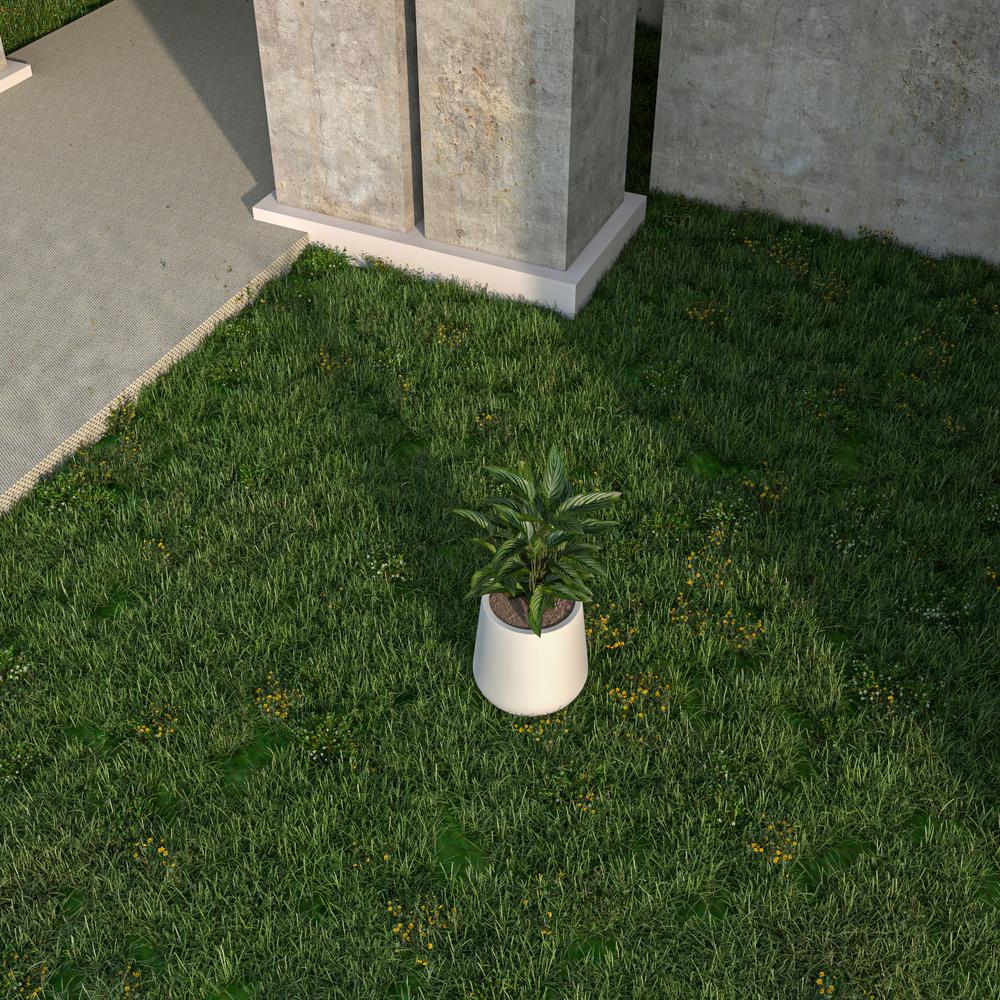 Orchid Seires Poly Stone Planter in White 7.1 Dia 7.9 High