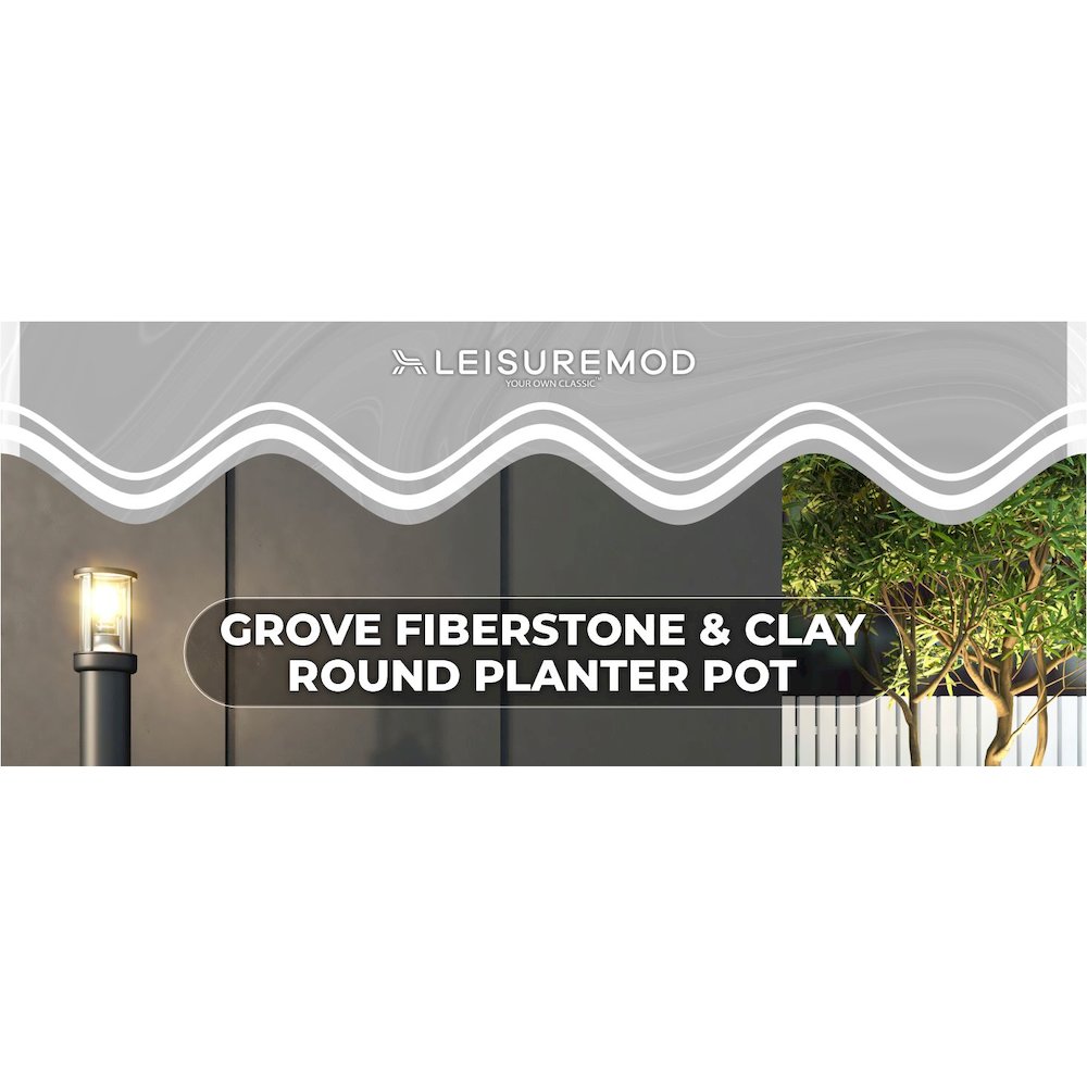 Grove Series Hemisphere Poly Clay Planter in Blue 12.4 Dia, 7.1 High