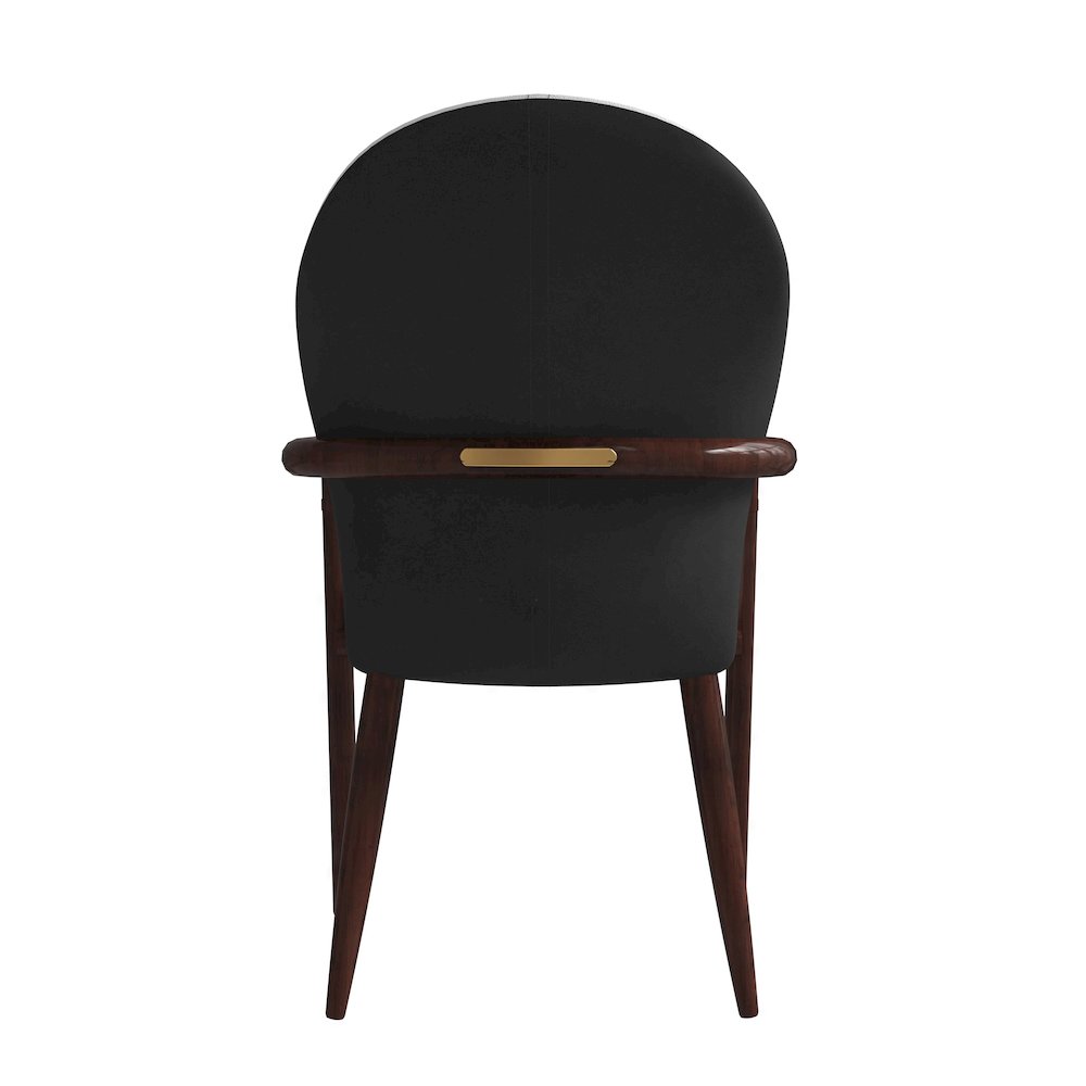 Opaline Series Elegant Wooden Dining Chair in Black Velvet and White - Set of 2
