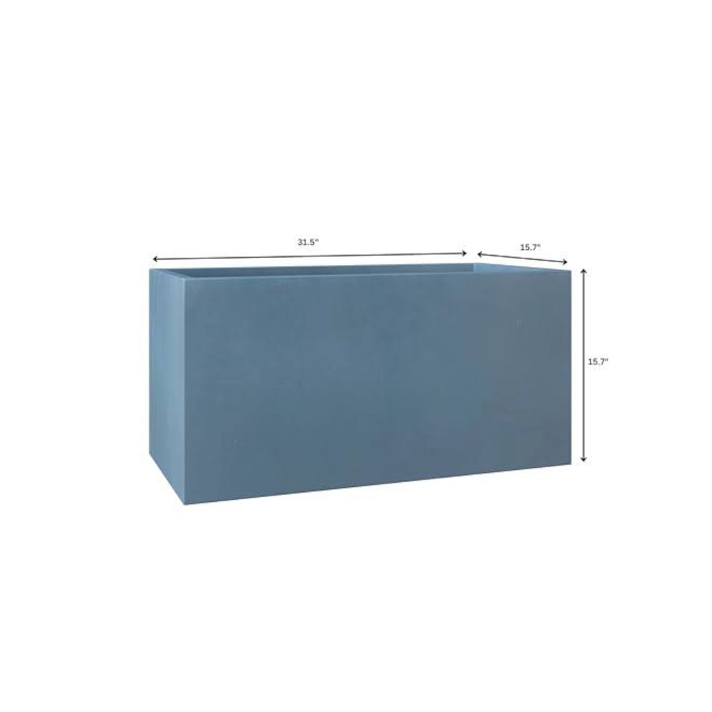 Bloom Series Poly Stone Planter 15.7" , 31.5" Long In Black Aged Concrete