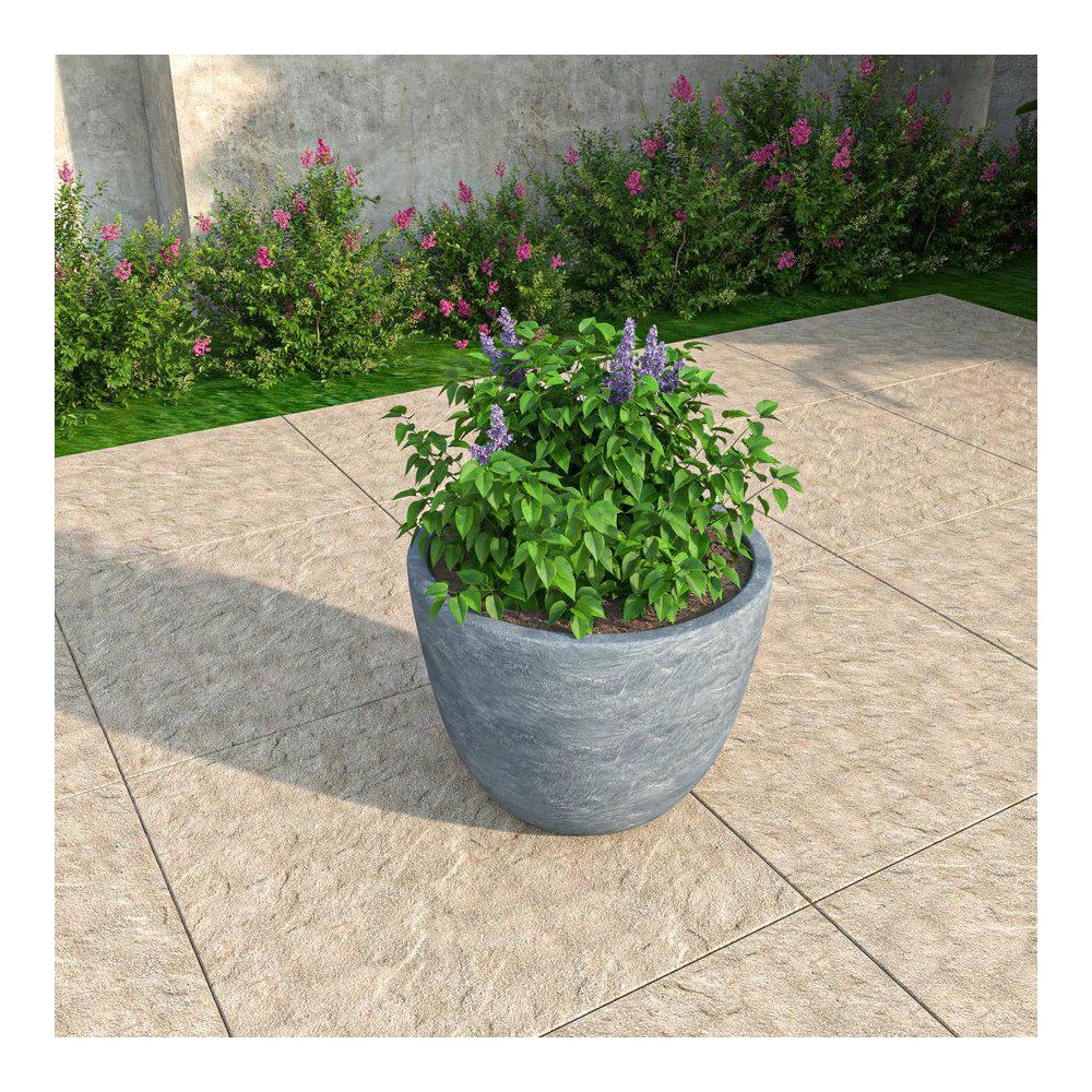 Dahlia Series Poly Stone Planter in TerraCotta Color 17.5 Dia, 13.6 High