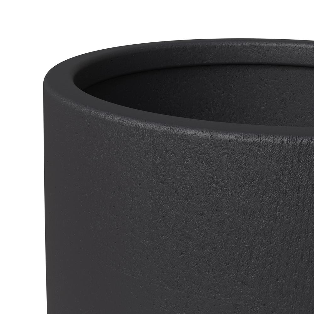Crete Series Poly Stone Planter in Black 13.4 Dia, 23.6 High