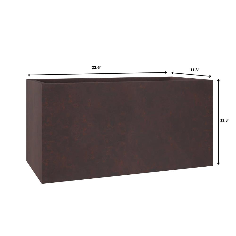Bloom Series Poly Stone Planter 11.8" , 23.6" Long In Brown