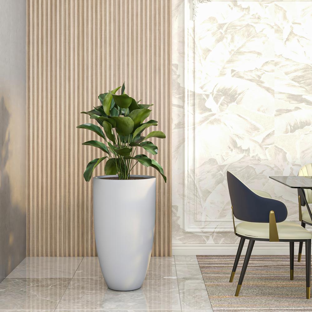 Crete Series Poly Stone Planter in Aged Concrete 17.3 Dia, 31.5 High