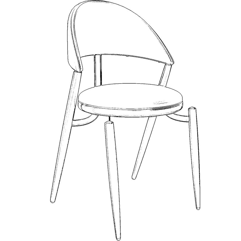 Venice Collection Modern Dining Chair In Black set of 2 in White