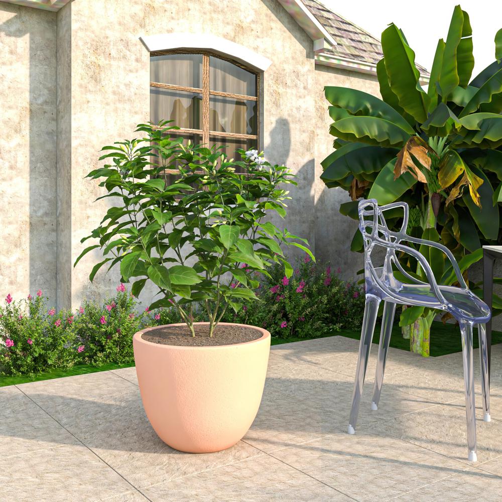 Dahlia Series Poly Stone Planter in TerraCotta Color 21.3 Dia, 15.7 High