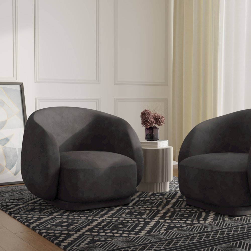 Faze Collection Modern Single Seater Sofa in Light Grey Velvet