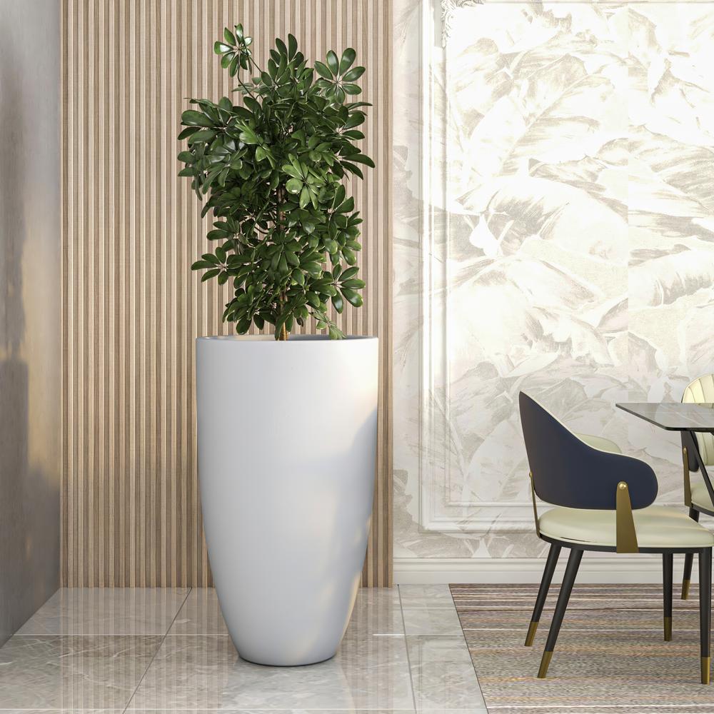 Crete Series Poly Stone Planter in Aged Concrete 21.3 Dia, 39.4 High