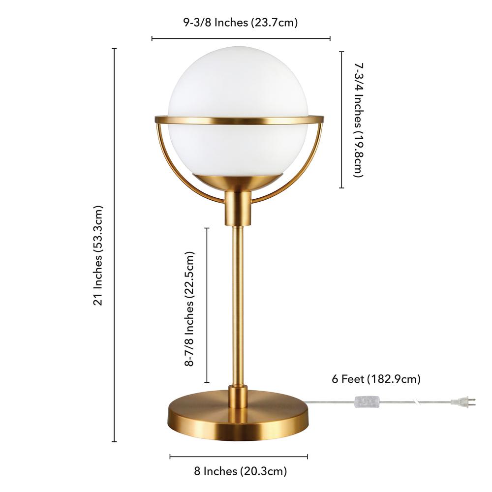 Cieonna 21" Tall Globe & Stem Table Lamp with Glass Shade in Brass/Clear