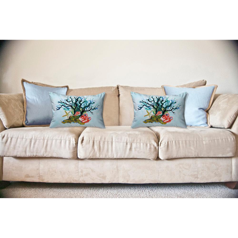 Starfish Coral Shells Noncorded Indoor/Outdoor Pillow 16x20