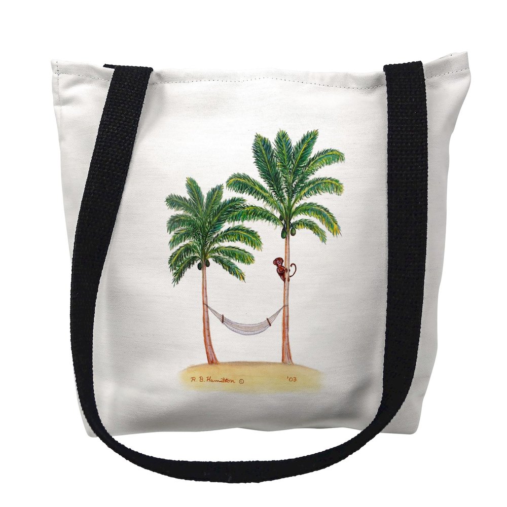 Palm Trees & Monkey Medium Tote Bag 16x16