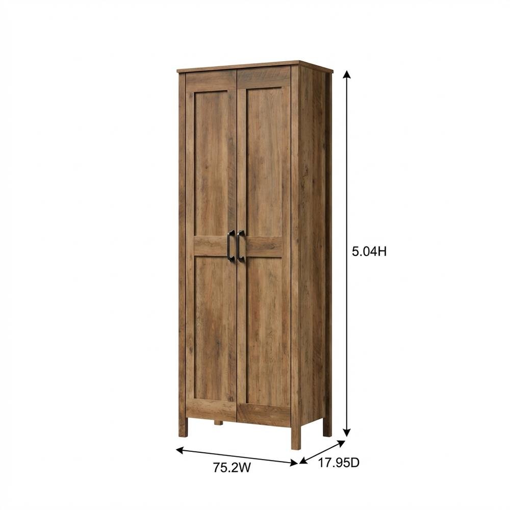 Rustic Pine Finish Storage Cabinet With Country Style And Sturdy Construction
