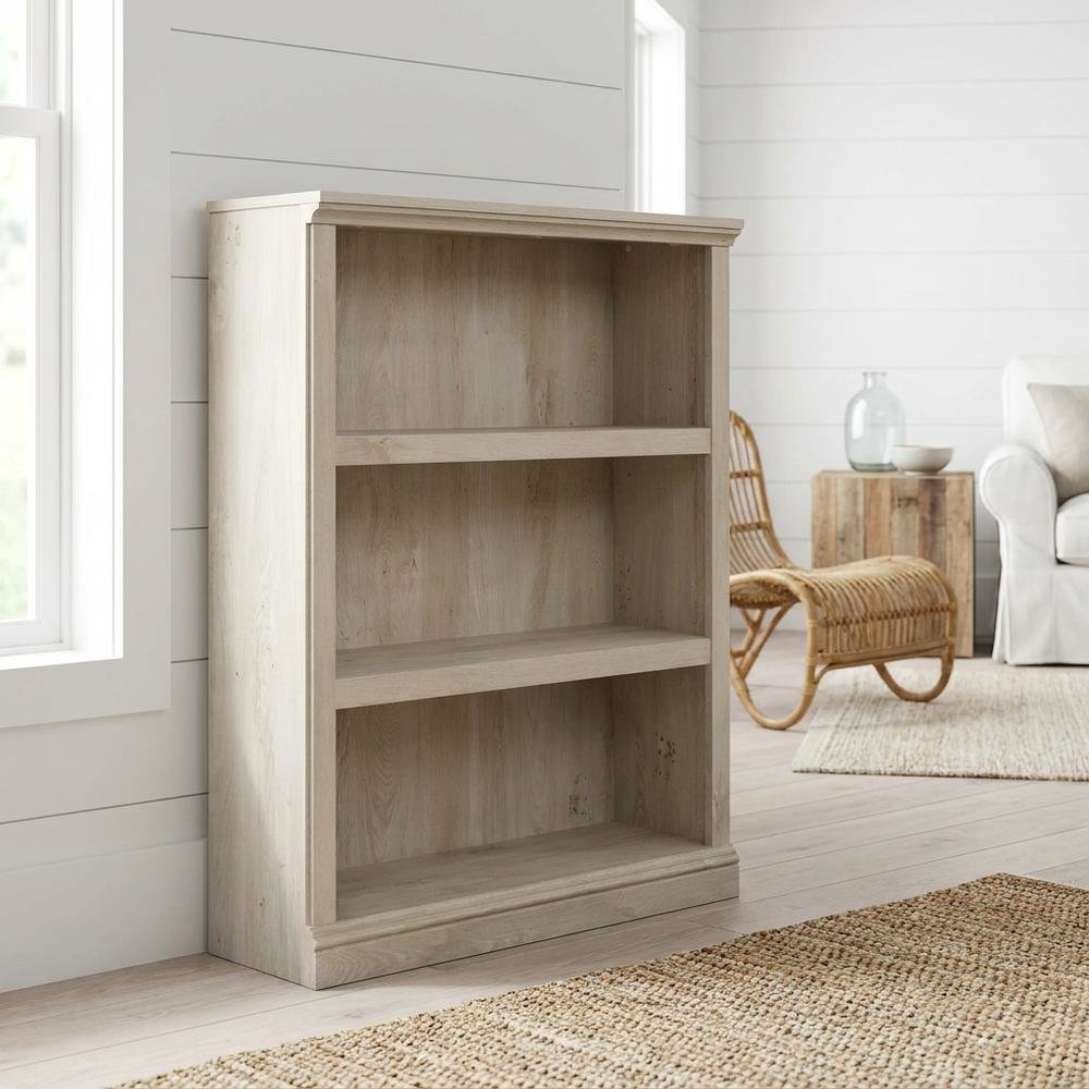 Chalked Chestnut Storage Bookcase with Versatile Shelving for Home Use
