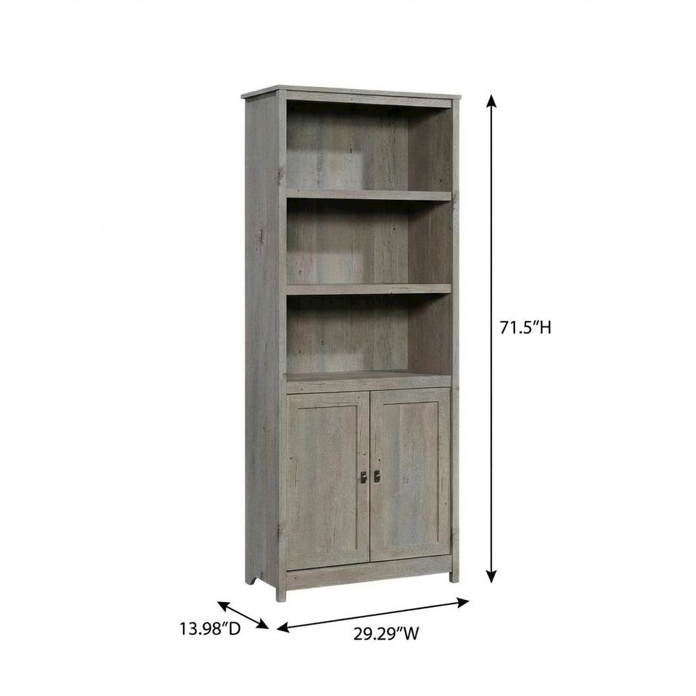 Mystic Oak Finish Bookcase with Rectangle Shape and Coastal Cottage Style