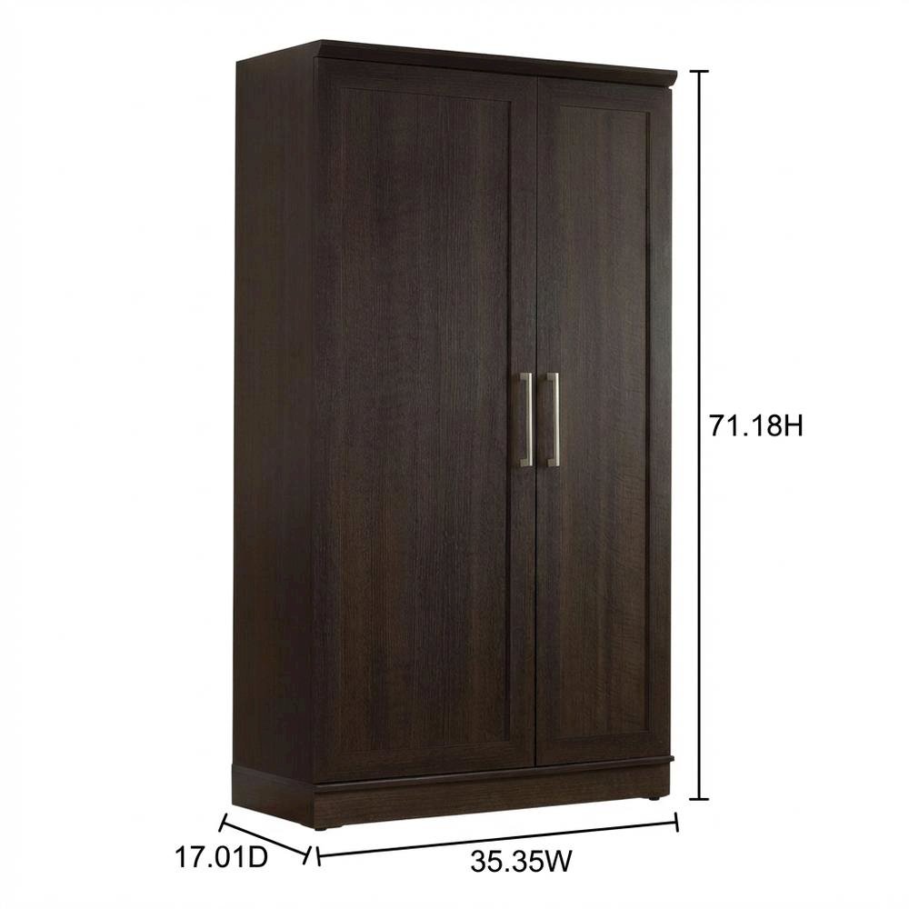 Contemporary Storage Cabinet In Dakota Oak Finish With Spacious Design