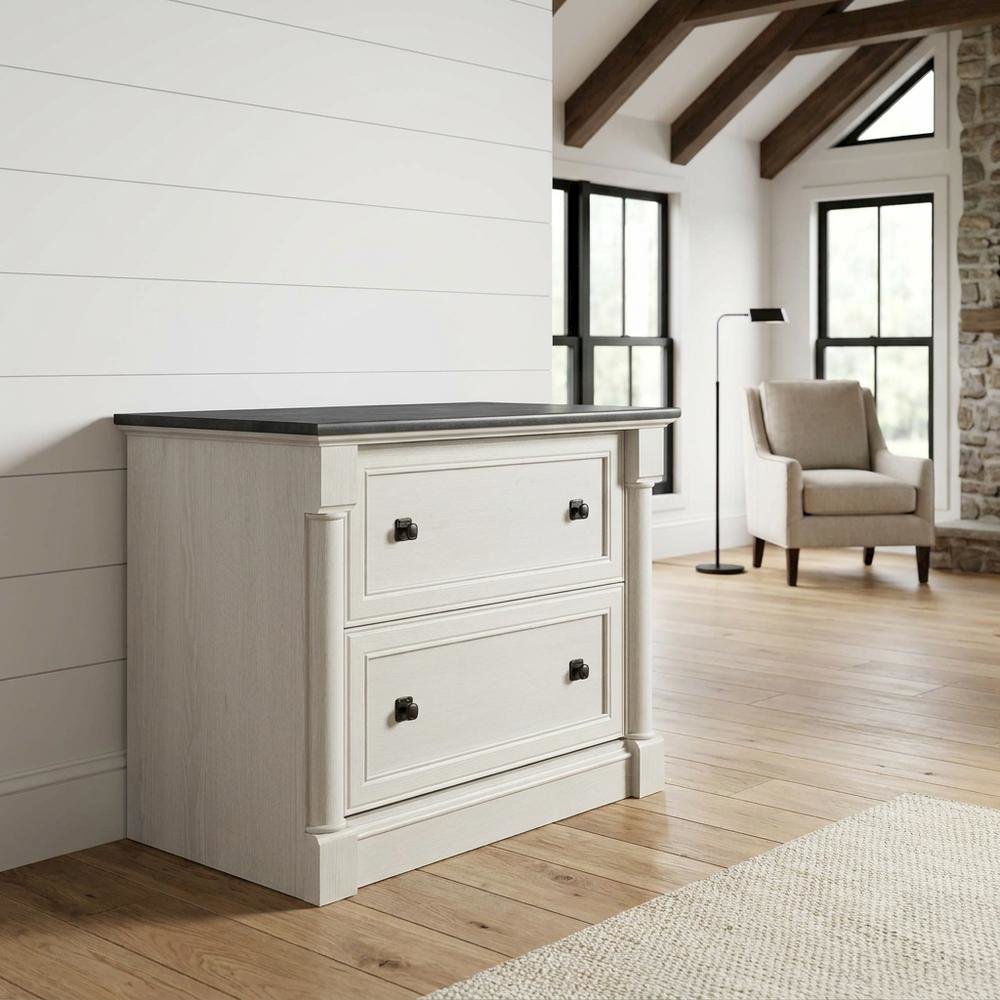 Glacier Oak Finish File Cabinet with Laminated Lateral Design