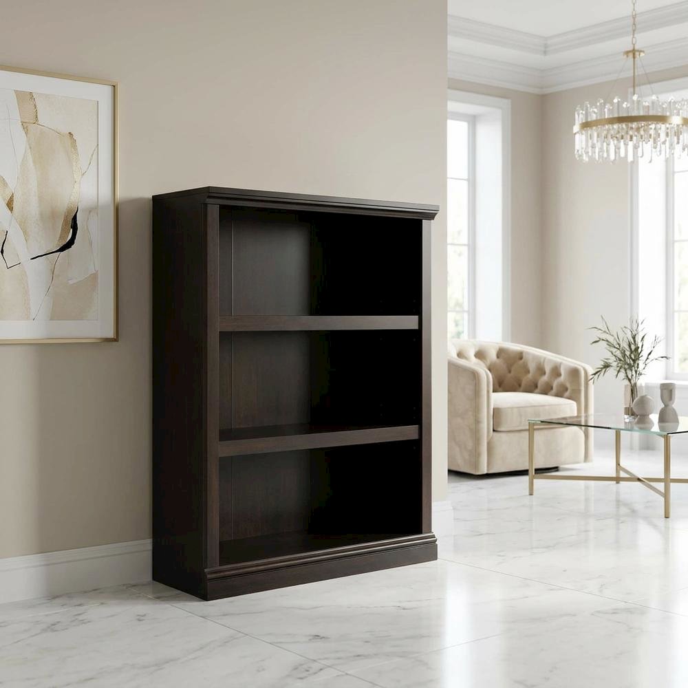 Jamocha Wood Finish Storage Bookcase with Versatile Shelving Design