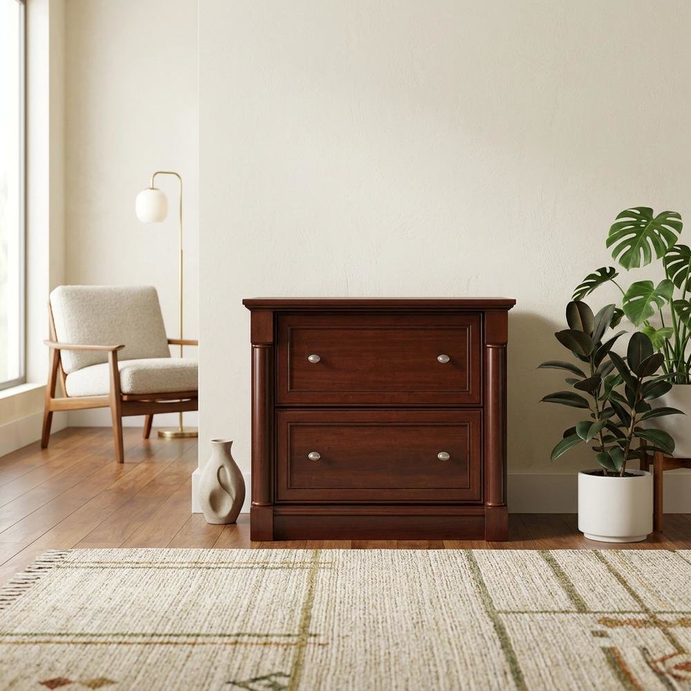 Laminated Cherry Finish File Cabinet with Spacious Storage