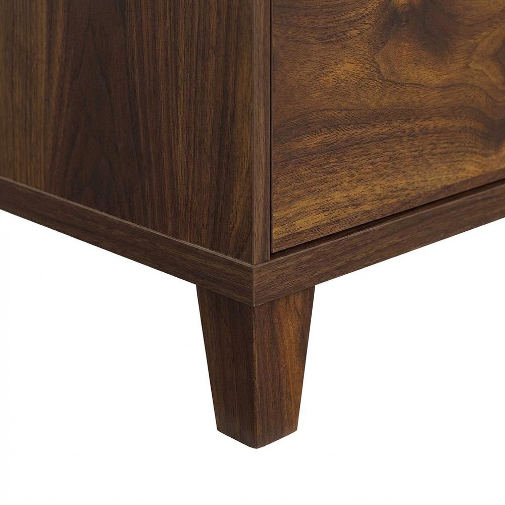 Modern L-Shaped Office Desk In Grand Walnut Finish With Stylish Design