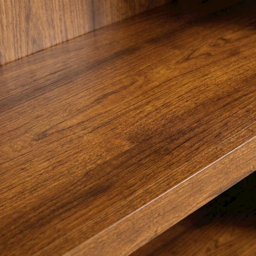 Cherry finish bookcase with versatile storage and modern design
