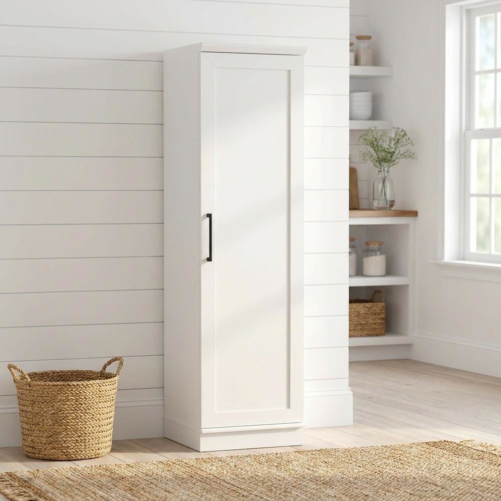 Soft White Storage Cabinet with Spacious Design for Versatile Use