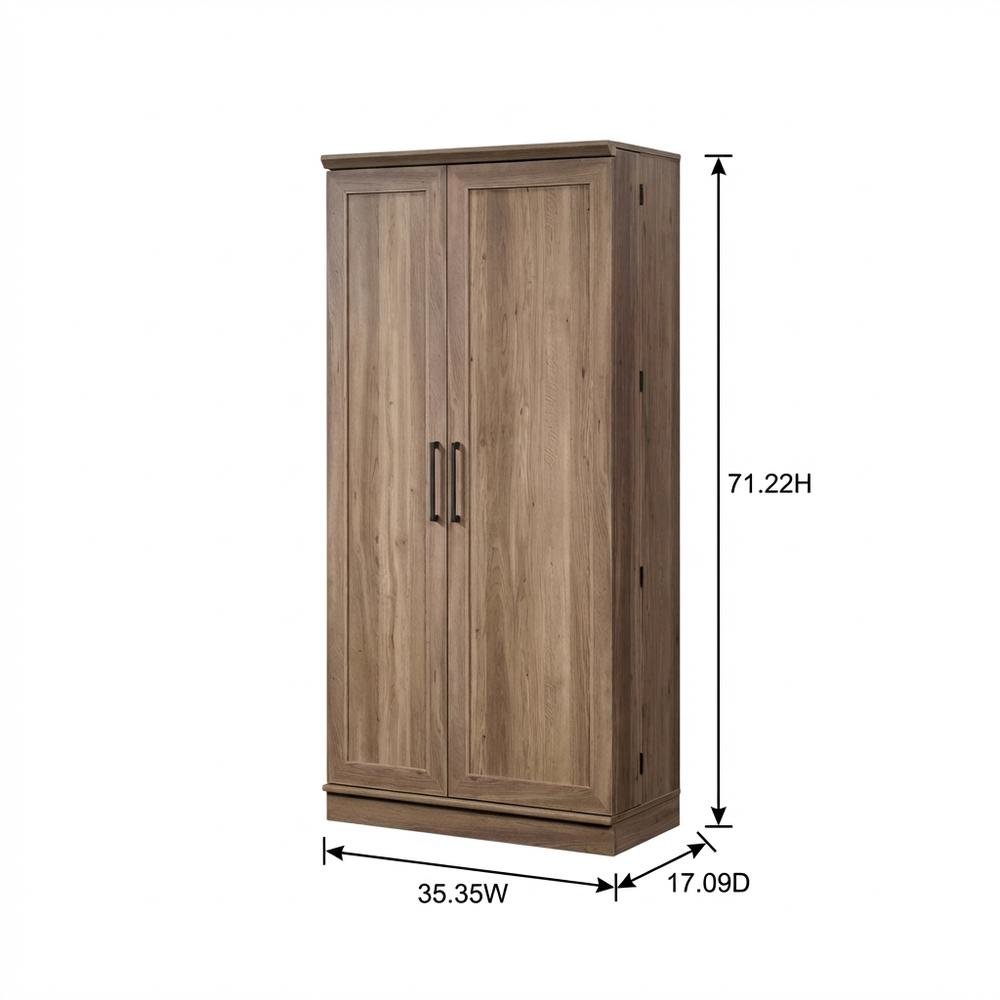 Salt Oak Storage Cabinet With Spacious Interior And Classic Finish
