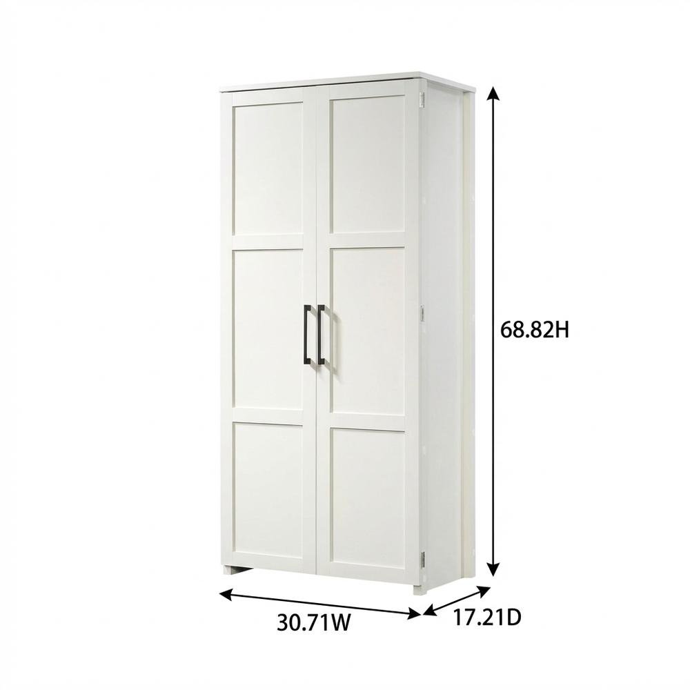 White Finish Storage Cabinet With Spacious Interior And Modern Design