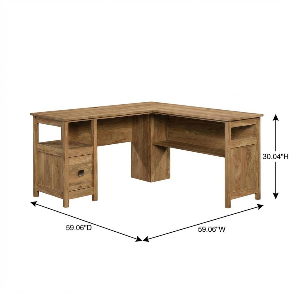 Bohemian Modern Farmhouse Blackened Mango Finish Office L Desk