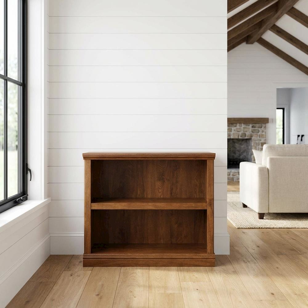 Oiled Oak Finish Bookcase with Versatile Storage and Modern Style