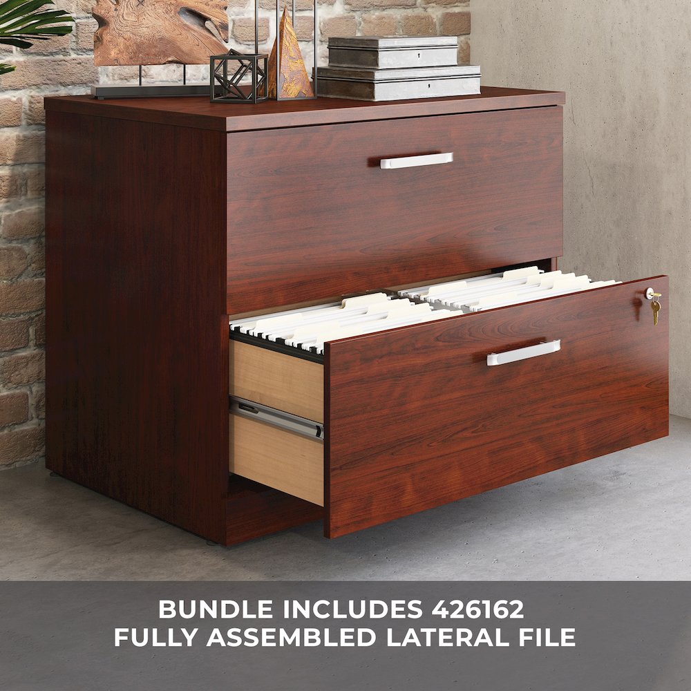 Affirm 60x30 Office Desk, Lateral File, Classic Cherry Finish