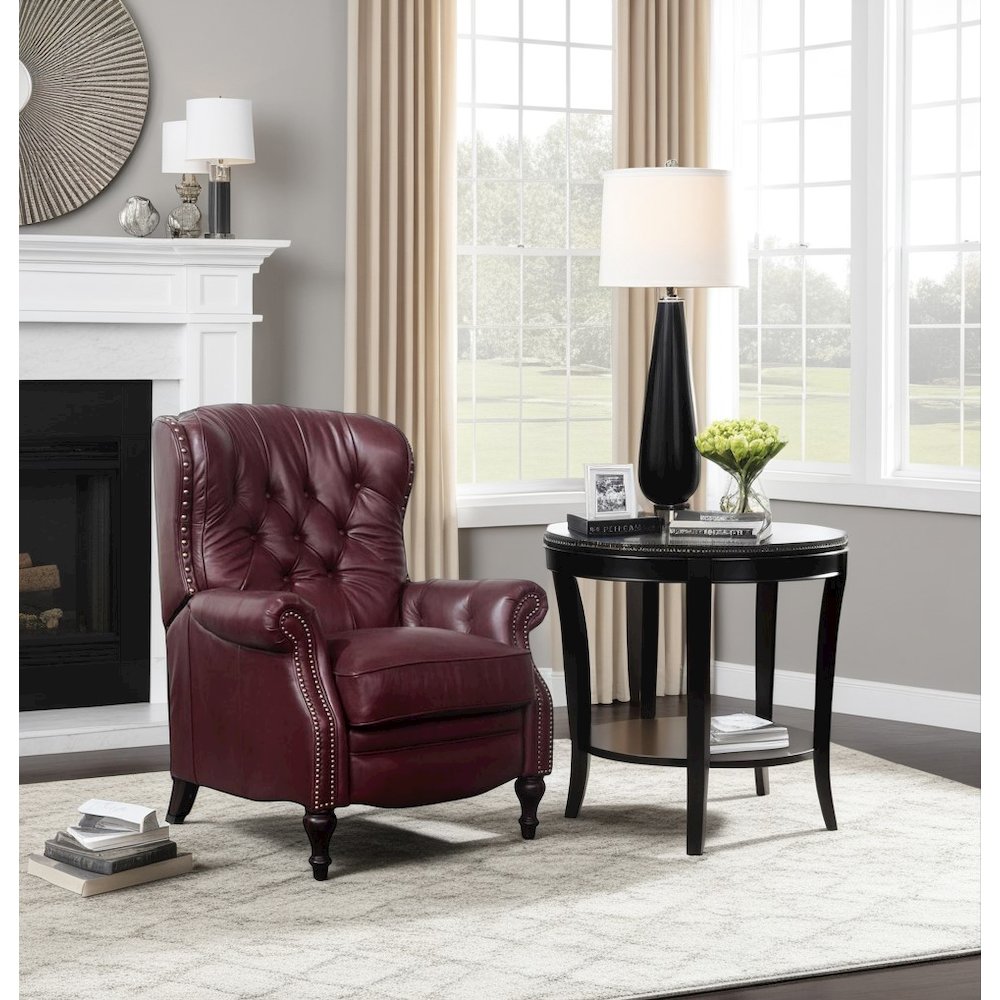 Red Leather Recliner with Hardwood Plywood Frame for Stylish Comfort