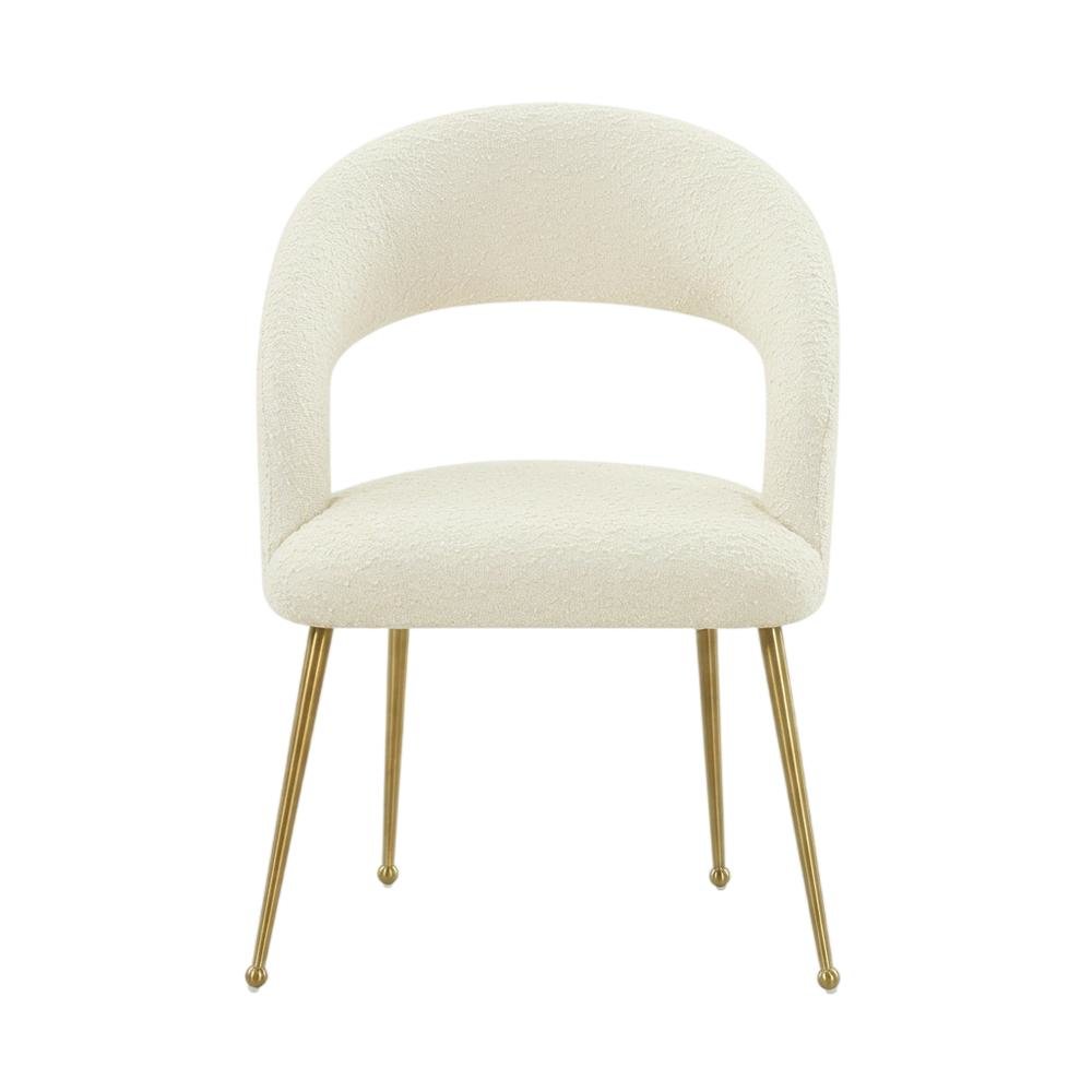 Gold Leg Modern Glam Dining Chair with Fiber-Wrapped Foam Seat