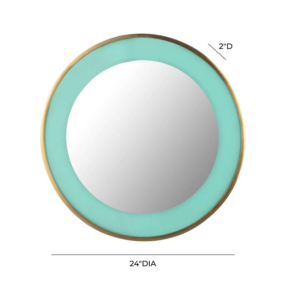 Turquoise Enamel and Brushed Brass Mirror, Belen Kox