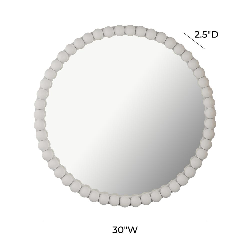 Playful White Wooden Mirror, Belen Kox