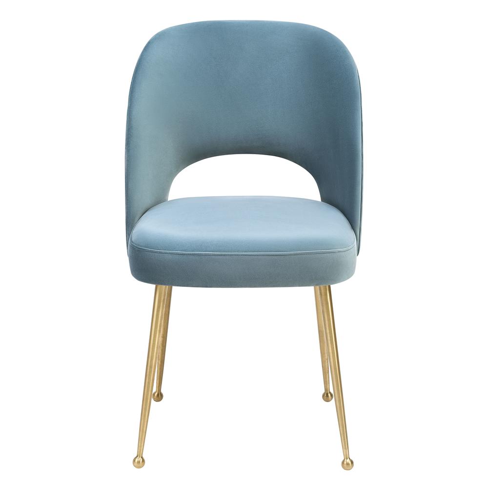 Coastal Sea Blue Velvet Chair, Belen Kox