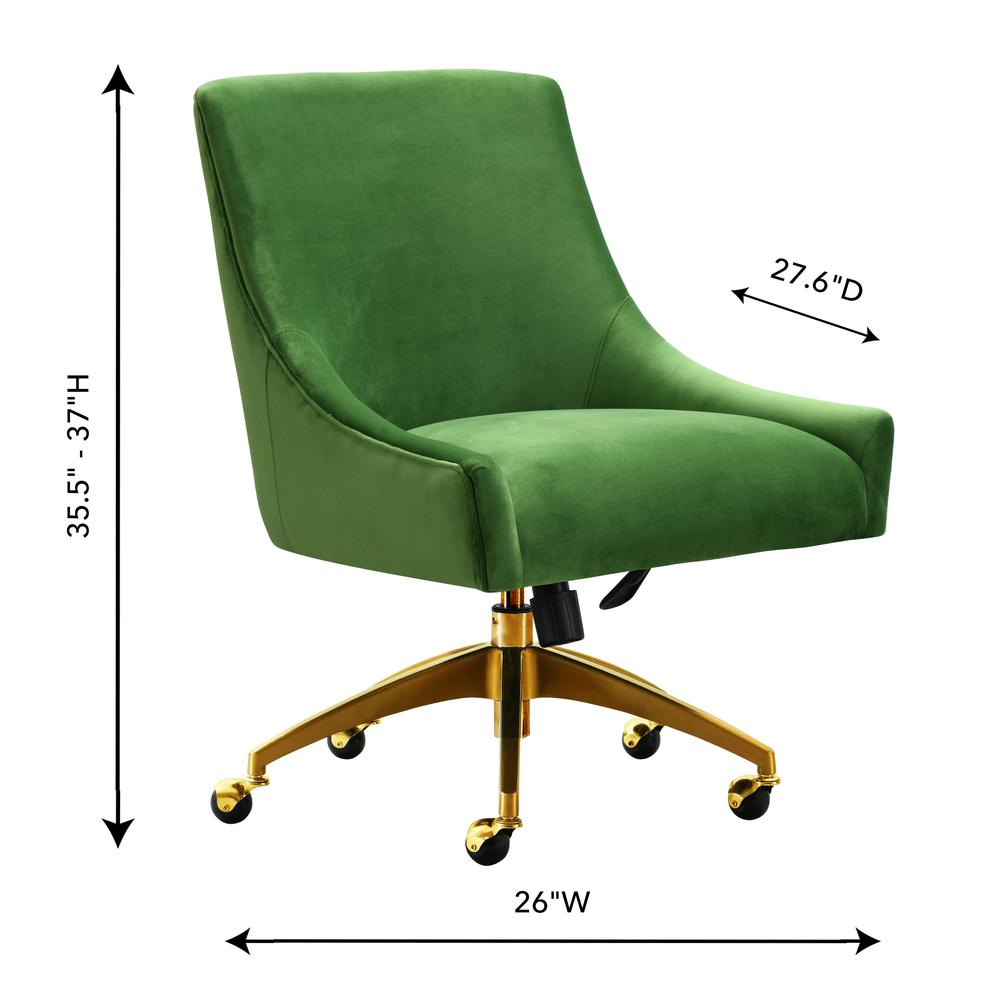 Luxe Green Velvet Swivel Office Chair, Belen Kox