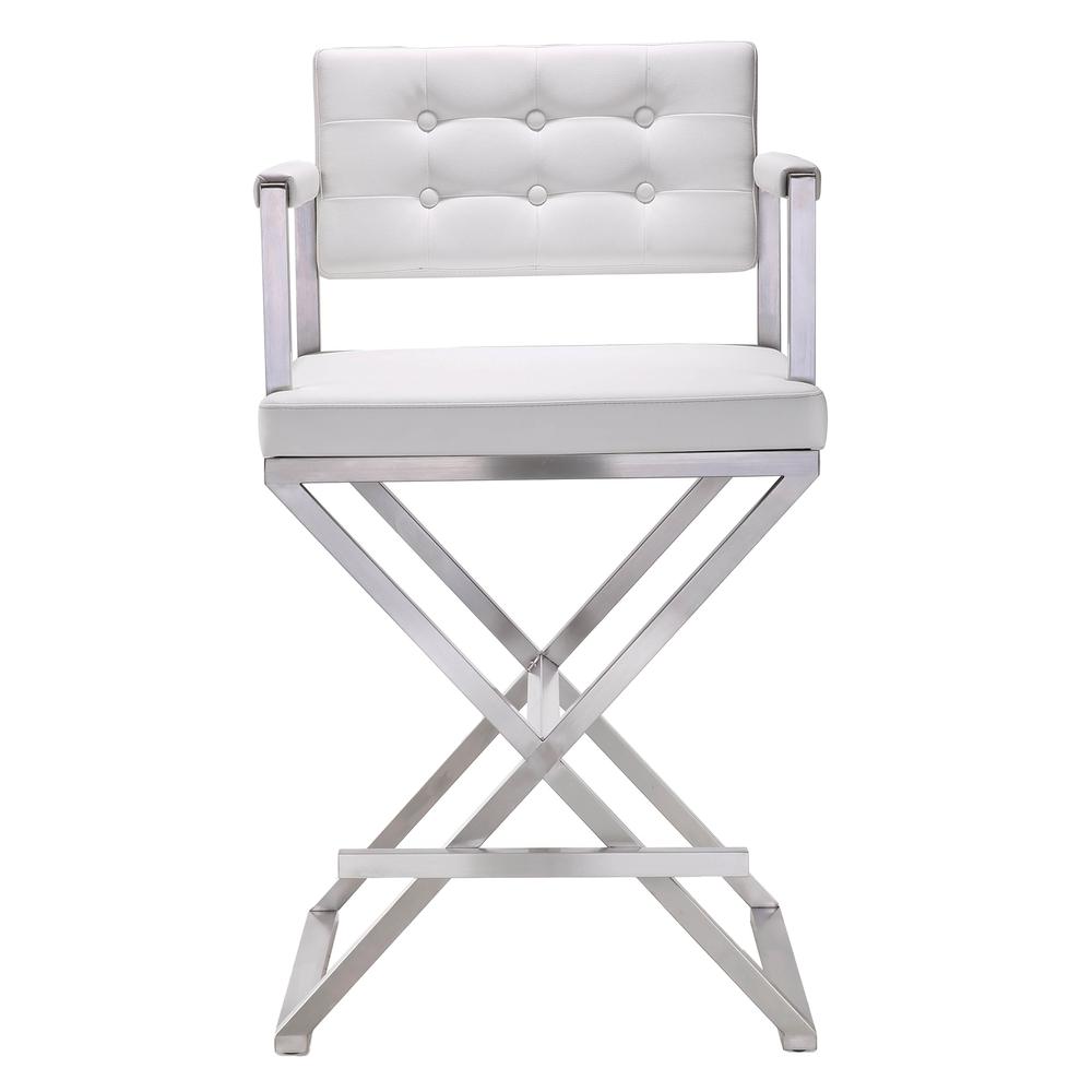 Contemporary White Steel Counter Stool, Belen Kox