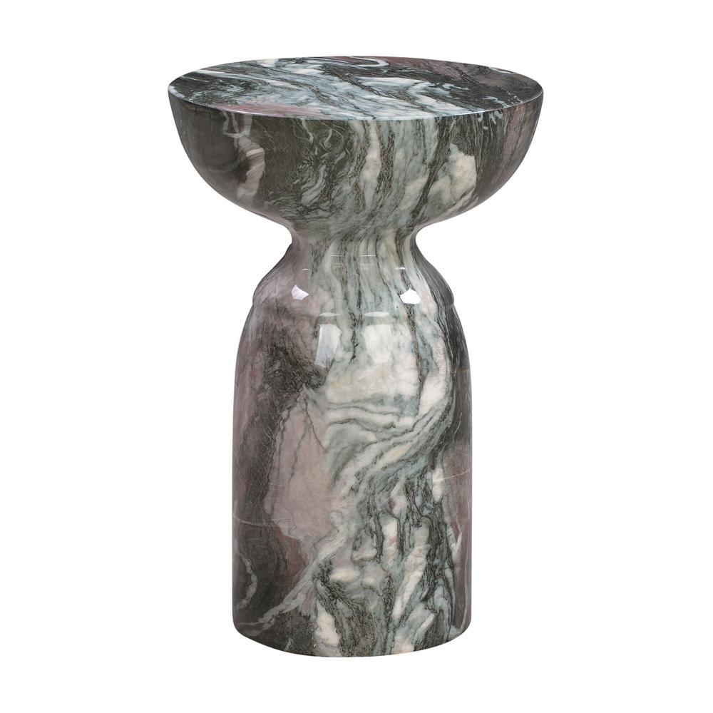 Sophisticated Grey and Blush Marble Side Table with Durable Concrete Design