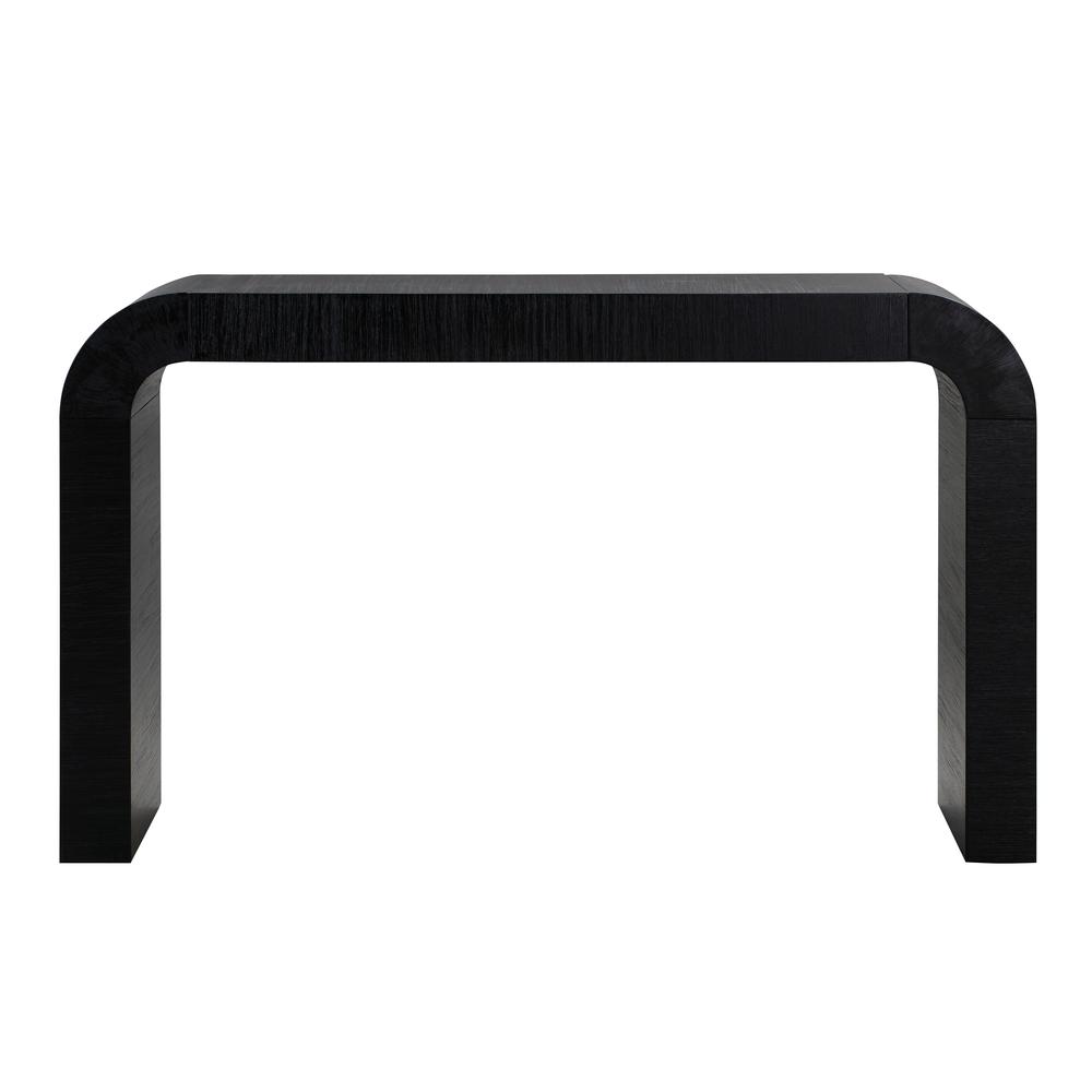 Sleek Curved Black Console Table for Contemporary Entryways and Living Spaces