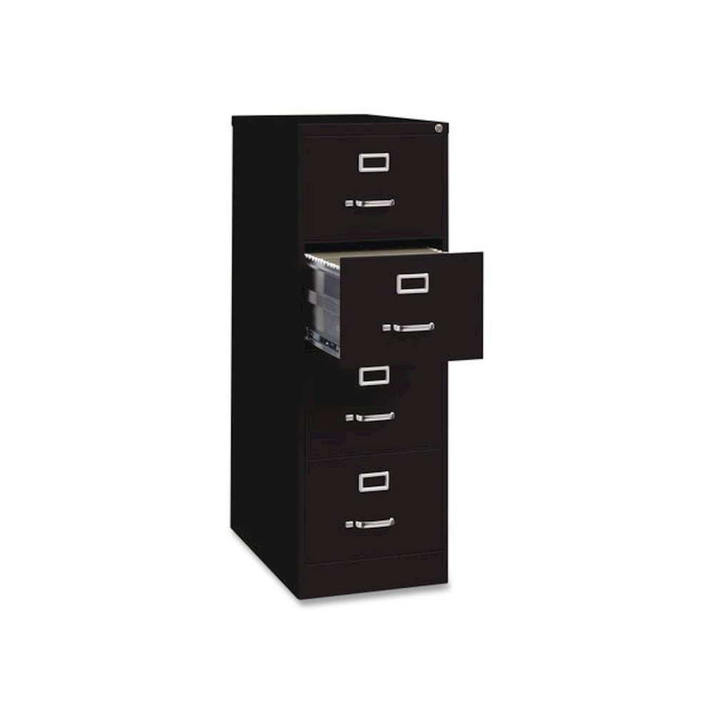 Commercial Vertical Legal File Cabinet, 4 Legal Size File Drawers, 18 x 26.5 x 52, Black