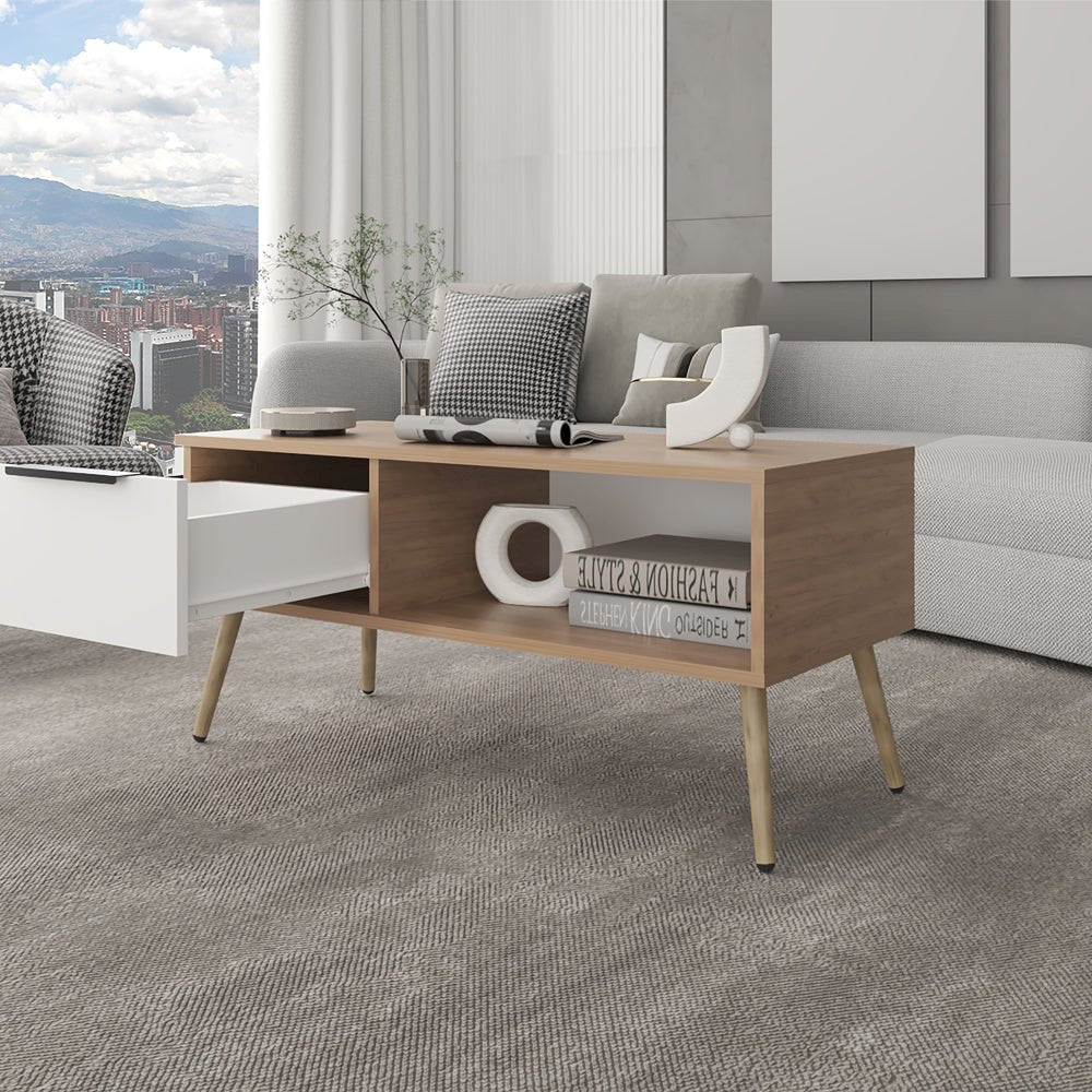 Lavelle Table, Living Room, Brown and White